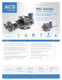 MD Series: Rotary Valve for Metering, Feeding and Airlock Applications