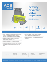 Gravity Diverter Valve, Y-style Series - Spec Sheet