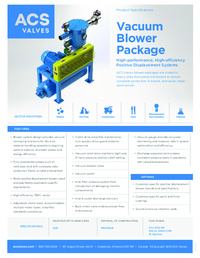 Vacuum Blower Package Spec Sheet