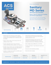 MD Series with Quick-Clean RotorRail™ - Spec Sheet